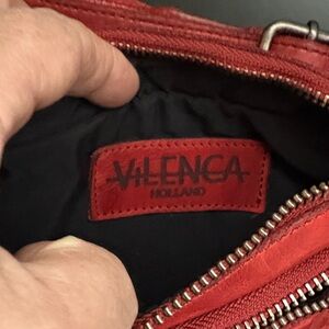 Valenca Holland Red Leather Zipper Crossbody Bag